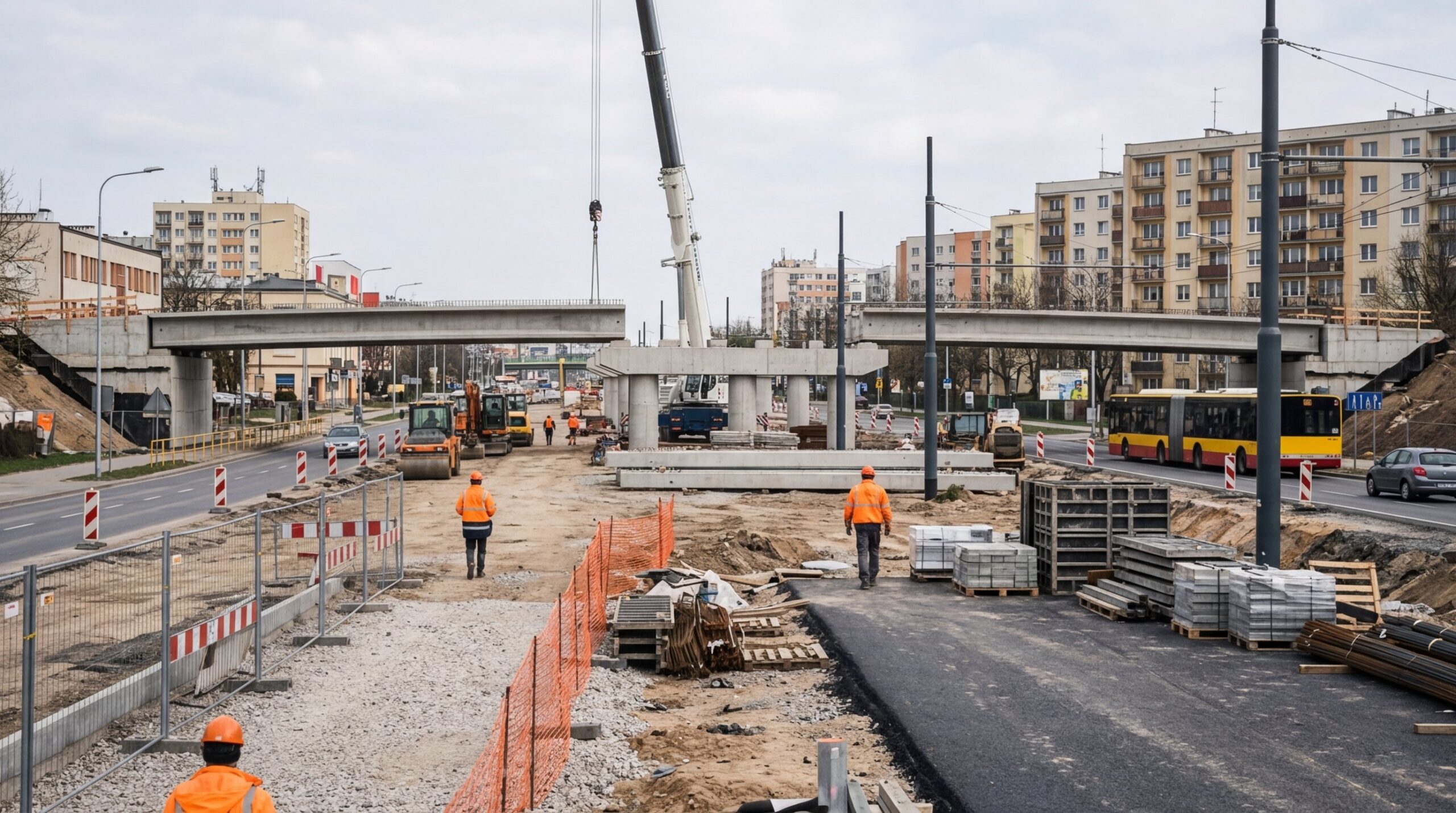 Kluczowy etap prac na Al. Unii Lubelskiej: montaż konstrukcji nowego mostu