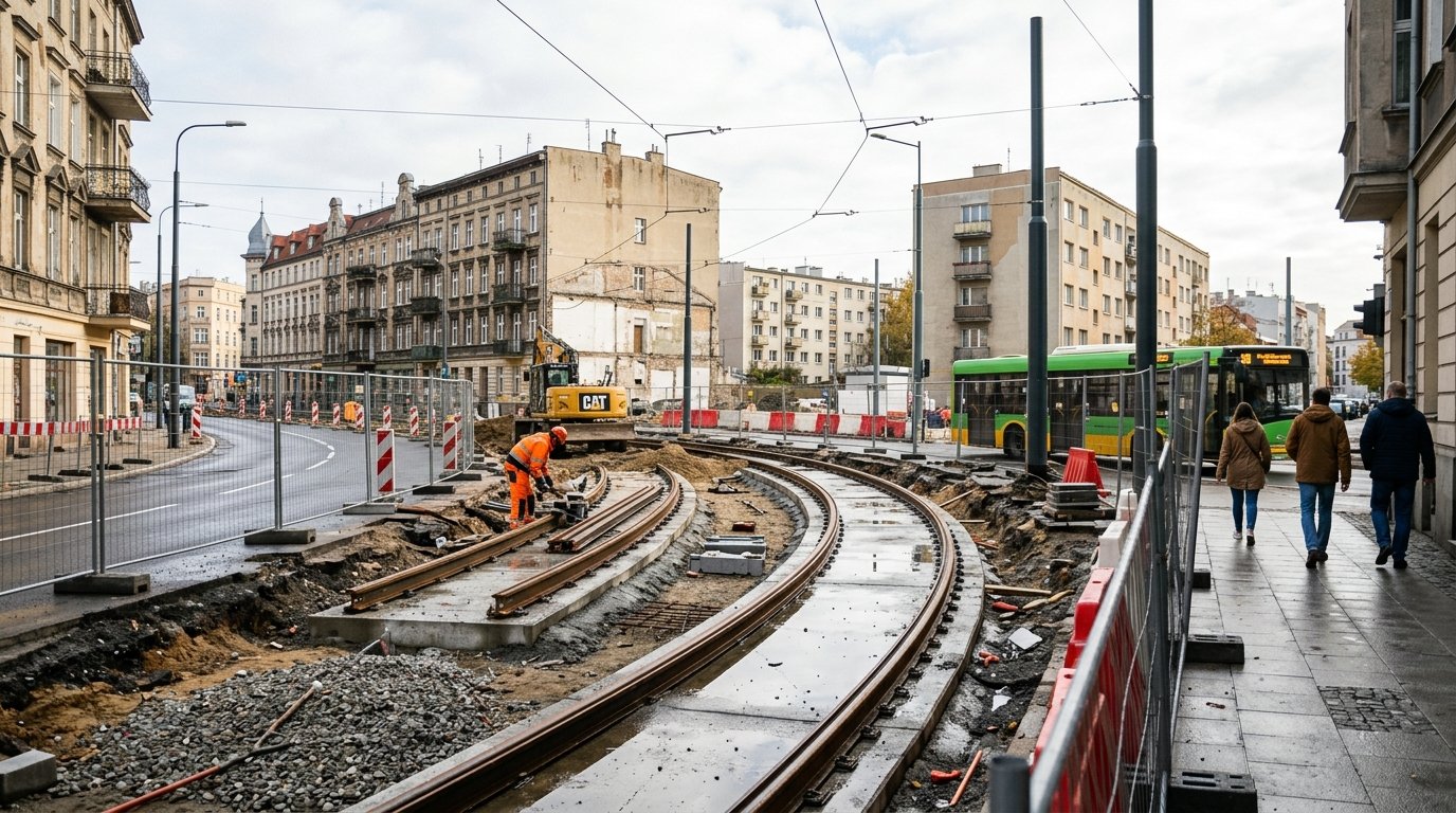 Kolejny etap budowy trasy tramwajowej: zmiany w rejonie ulic Ratajczaka i Wierzbięcice