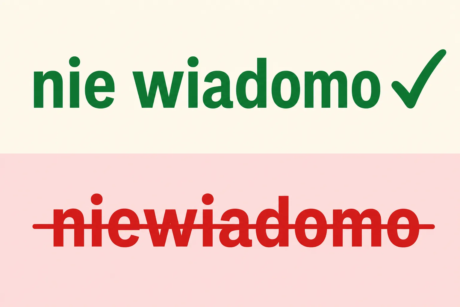Nie wiadomo czy niewiadomo — razem czy osobno?